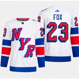 NHL Rangers 23 Adam Fox White 2024 Stadium Series Adidas Men Jersey