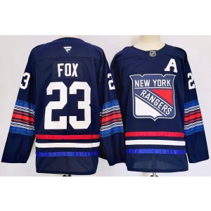 NHL Rangers 23 Fox Navy 2024 New Adidas Men Jersey