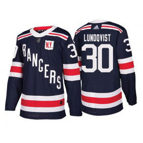NHL Rangers 30 Henrik Lundqvist Navy 2018 Winter Classic Men Jersey
