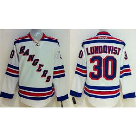 NHL Rangers 30 Henrik Lundqvist White Youth Jersey
