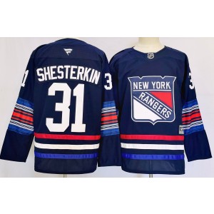 NHL Rangers 31 Igor Shesterkin Blue 2024 New Adidas Men Jersey