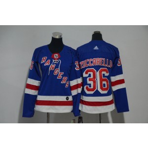 NHL Rangers 36 Mats Zuccarello Blue Adidas Women Jersey