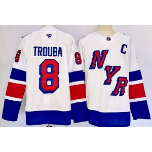 NHL Rangers 8 Jacob Trouba White 2024 New Adidas Men Jersey