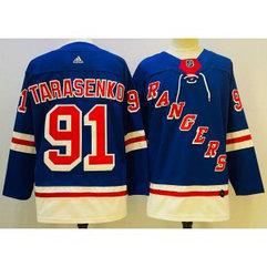 NHL Rangers 91 Vladimir Tarasenko Blue Adidas Men Jersey