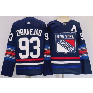 NHL Rangers 93 Mika Zibanejad Blue 2024 New Adidas Men Jersey