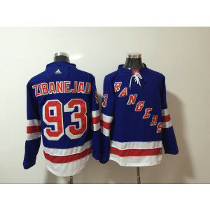 NHL Rangers 93 Mika Zibanejad Blue Adidas Men Jersey