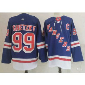 NHL Rangers 99 Wayne Gretzky Blue Adidas Men Jersey
