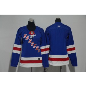 NHL Rangers Blank Blue Adidas Women Jersey
