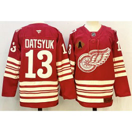 NHL Red Wings 13 Pavel Datsyuk Red 2025 Centennial New Men Jersey with A patch