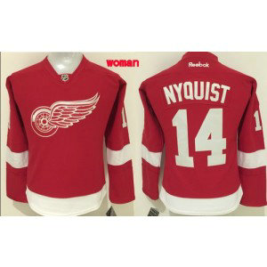 NHL Red Wings 14 Gustav Nyquist Red Home Women Jersey