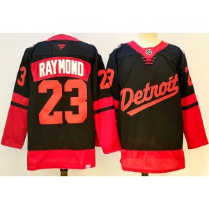 NHL Red Wings 23 Lucas Raymond Black New Men Jersey