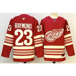 NHL Red Wings 23 Lucas Raymond Red 2025 Centennial New Men Jersey