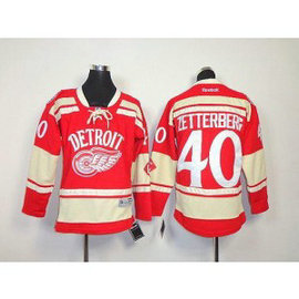 NHL Red Wings 40 Henrik Zetterberg Red 2014 Winter Classic Youth Jersey