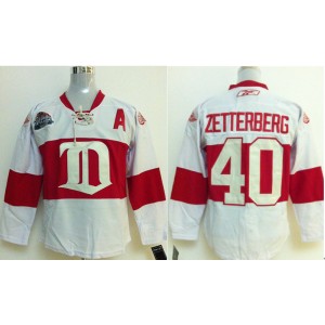 NHL Red Wings 40 Henrik Zetterberg With A Patch White Reebok Men Jersey