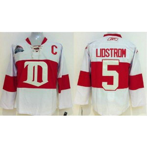 NHL Red Wings 5 Nicklas Lidstrom White Winter Classic Youth Jersey