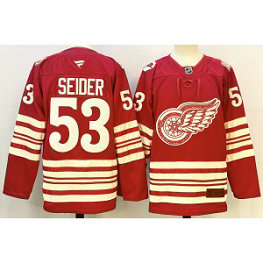 NHL Red Wings 53 SEIDER Red 2025 Centennial New Men Jersey