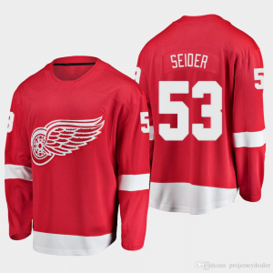 NHL Red Wings 53 SEIDER Red Adidas Men Jersey