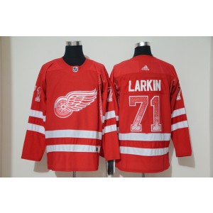 NHL Red Wings 71 Dylan Larkin Red Drift Fashion Adidas Men Jersey