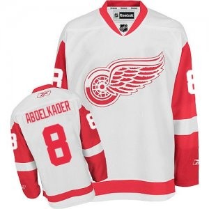 NHL Red Wings 8 Justin Abdelkader White Away Reebok Men Jersey