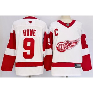 NHL Red Wings 9 Gordie Howe White 2024 New Adidas Men Jersey