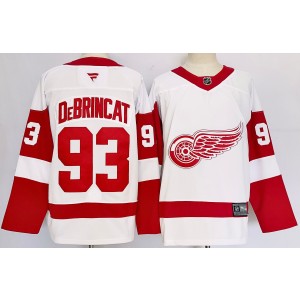 NHL Red Wings 93 Alex DeBrincat White 2024 New Adidas Men Jersey