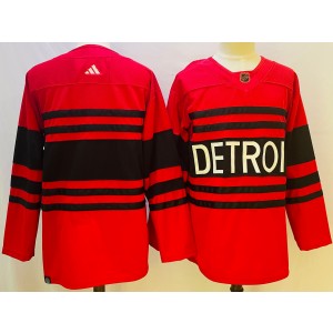 NHL Red Wings Blank Red 2022-23 Retro Adidas Men Jersey