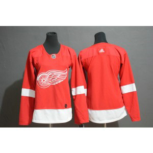 NHL Red Wings Blank Red Adidas Women Jersey