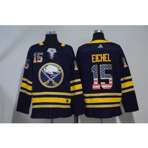 NHL Sabres 15 Jack Eichel Navy USA Flag Adidas Men Jersey