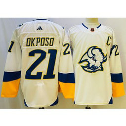 NHL Sabres 21 Kyle Okposo White 2022-23 Retro Adidas Men Jersey