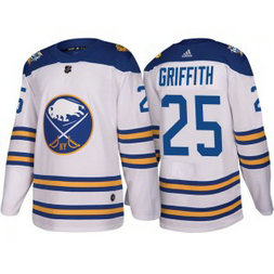 NHL Sabres 25 Seth Griffith White 2018 Winter Classic Adidas Men Jersey