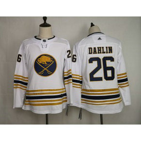 NHL Sabres 26 Rasmus Dahlin White 50th anniversary Adidas Youth Jersey