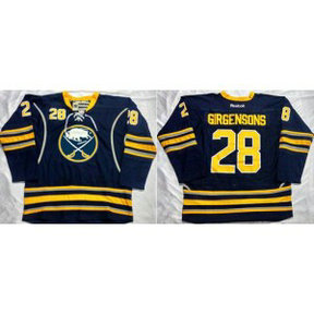 NHL Sabres 28 Zemgus Girgensons Navy Blue Home Men Jersey