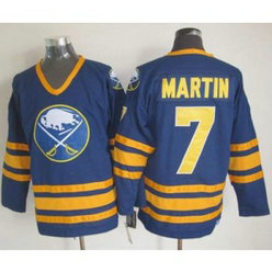 NHL Sabres 7 Rick Martin Navy Blue CCM Throwback Men Jersey