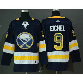 NHL Sabres 9 Jack Eichel Navy Drift Fashion Adidas Men Jersey