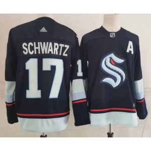 NHL Seattle Kraken 17 Schwartz Blue Adidas Men Jersey