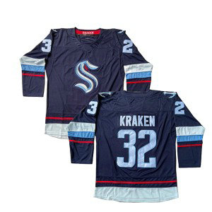 NHL Seattle Kraken 32 KRAKEN Primary Logo Navy Adidas Men Jersey