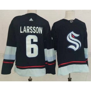 NHL Seattle Kraken 6 Larsson Blue Adidas Men Jersey