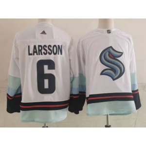 NHL Seattle Kraken 6 Larsson White Adidas Men Jersey
