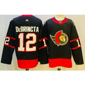NHL Senators 12 Debrincta Black Adidas Men Jersey