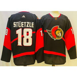 NHL Senators 18 Tim Stutzle Black 2022-23 Retro Adidas Men Jersey