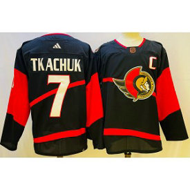 NHL Senators 7 Brady Tkachuk Black 2022-23 Retro Adidas Men Jersey