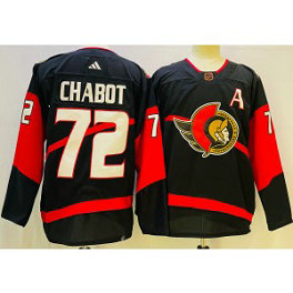 NHL Senators 72 Thomas Chabot Black 2022-23 Retro Adidas Men Jersey
