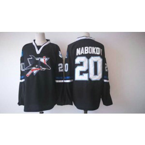 NHL Sharks 20 Evgeni Nabokov Black Men Jersey