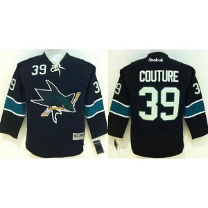 NHL Sharks 39 Logan Couture Black Youth Jersey