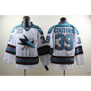 NHL Sharks 39 Logan Couture White Men Jerseys