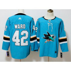 NHL Sharks 42 Joel Ward Teal Adidas Men Jersey