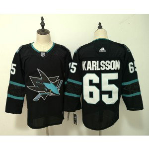 NHL Sharks 65 Erik Karlsson New Black Adidas Men Jersey