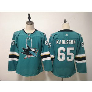 NHL Sharks 65 Erik Karlsson Teal Adidas Youth Jersey
