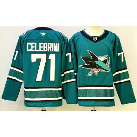 NHL Sharks 71 Macklin Celebrini Blue New Men Jersey