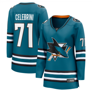NHL Sharks 71 Macklin Celebrini Teal Adidas Jersey